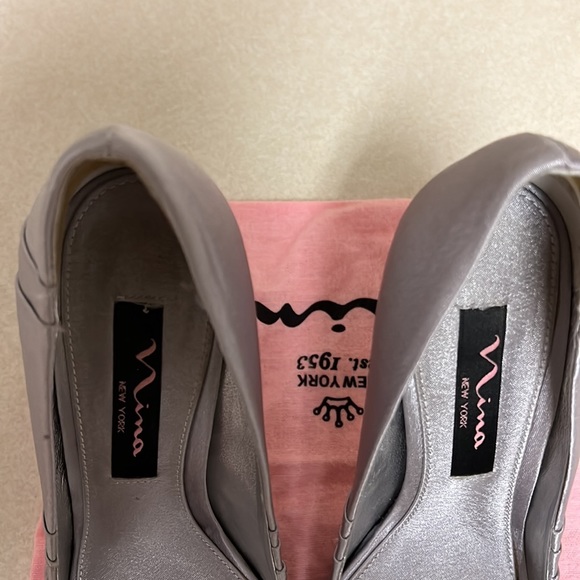 Nina silver metallic high heeled ladies shoes size 6 - Picture 8 of 9